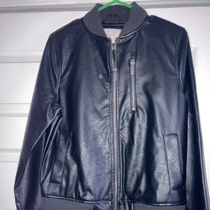 Black faux leather jacket